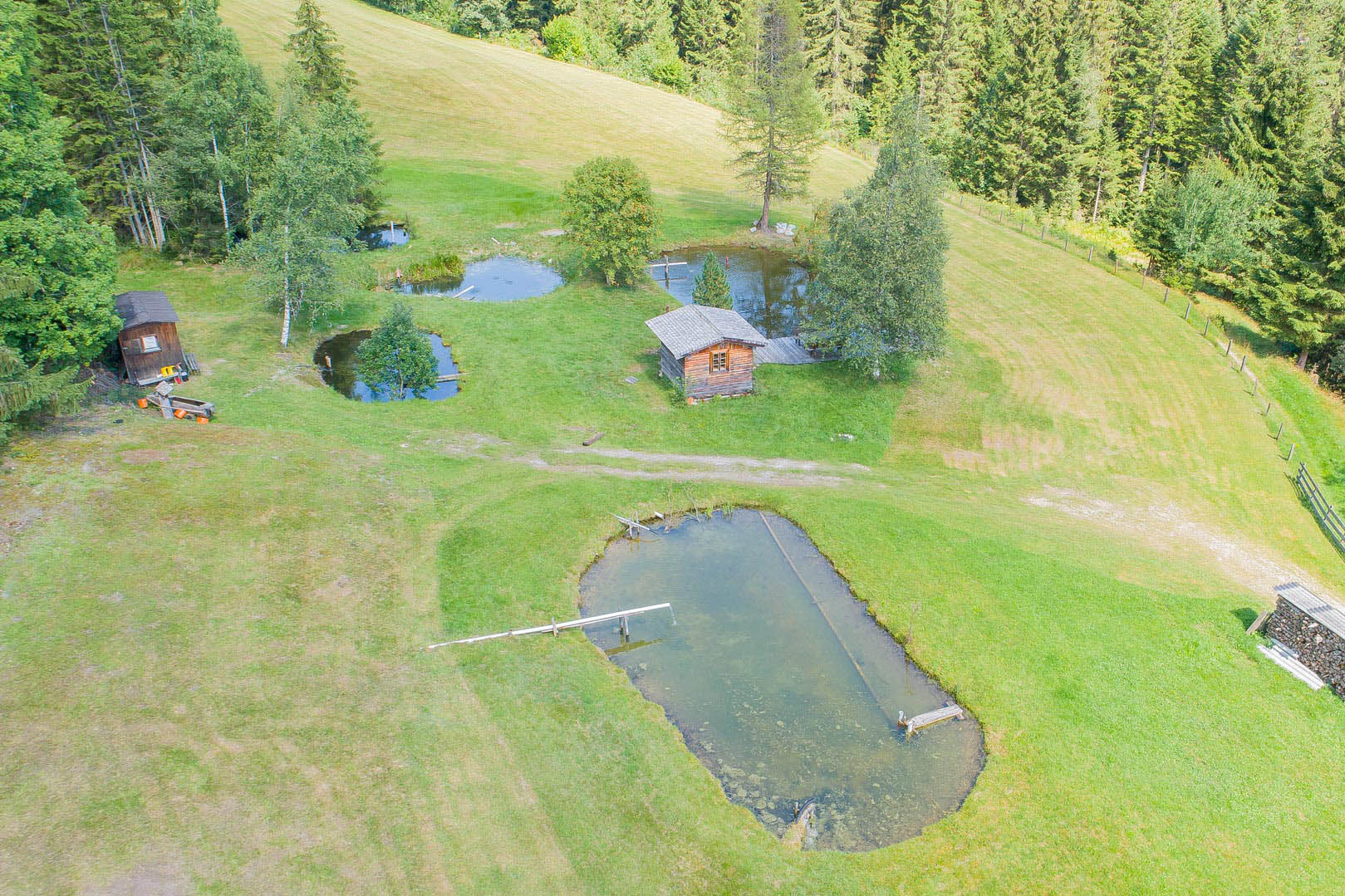 Chalet Ferienwohnung Eben Teich Von Oben 0104